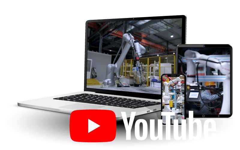 Wizualizacja kanału YT Rokae Robotics na różnych urządzeniach